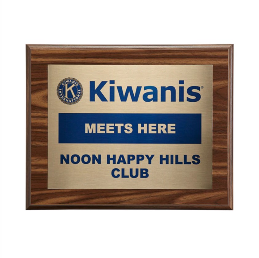 Kiwanis Meeting Plaque