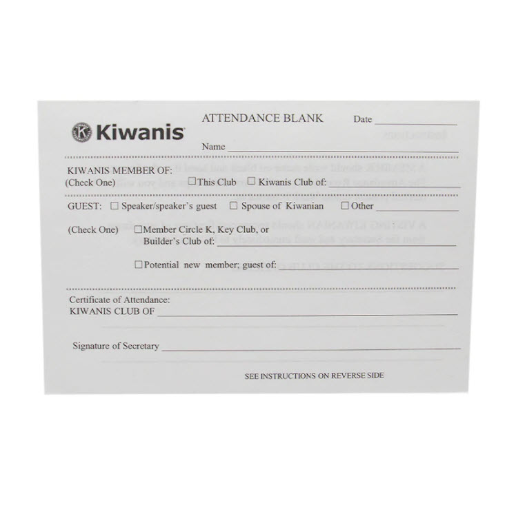 Attendance Blanks - Pack of 200