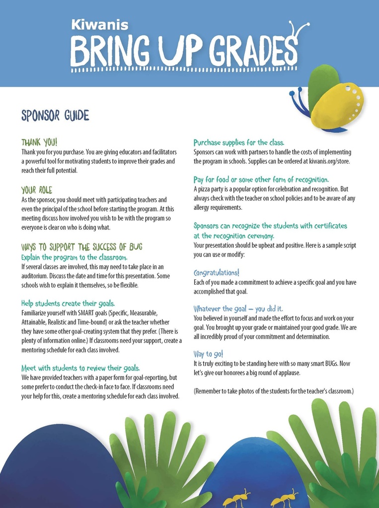 BUG Sponsor Guide