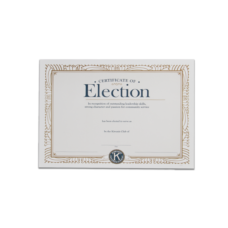 Certificate of Election