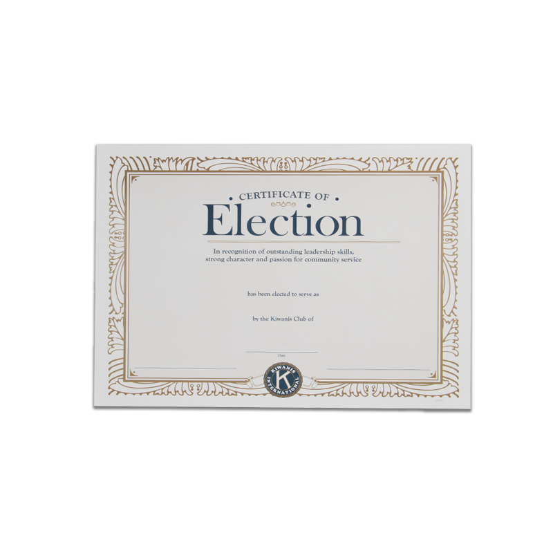 Kiwanis Certificate of Election