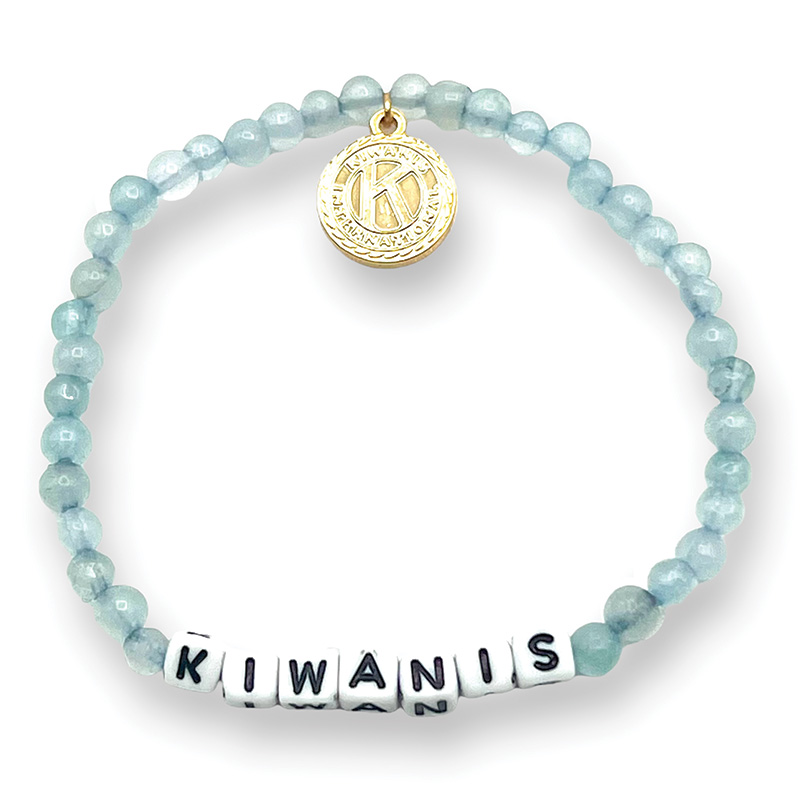 Kiwanis Letter Bracelet with Charm (Light Blue)