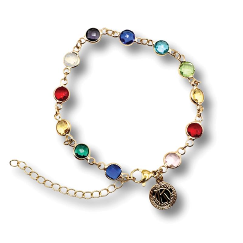 Kiwanis Bezel Set Crystal Bracelet
