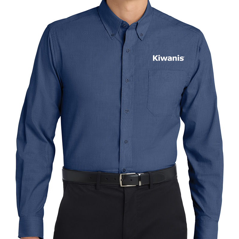 Kiwanis Men's Crosshatch Easy Care Shirt