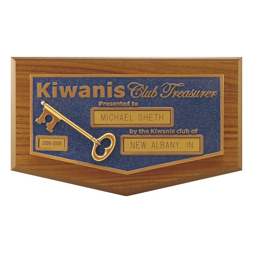 [KIW-0309] Kiwanis Blue Treasurer Plaque