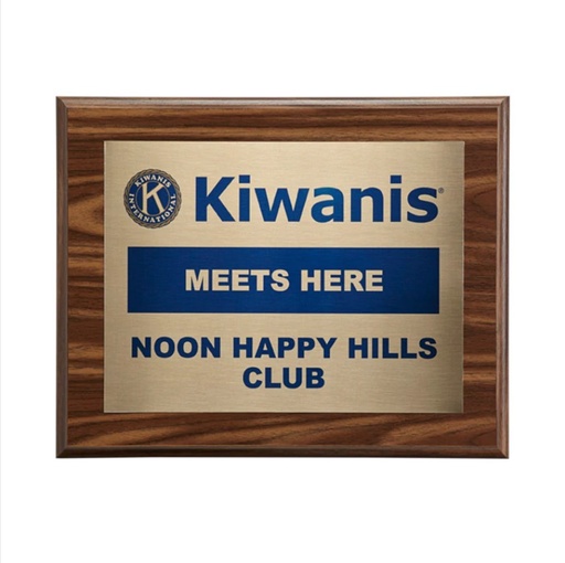 [KIW-0315] Kiwanis Meeting Plaque