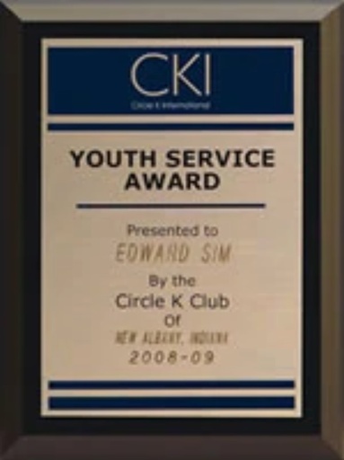[KI31111] Circle K PLQ Youth Service Plaque