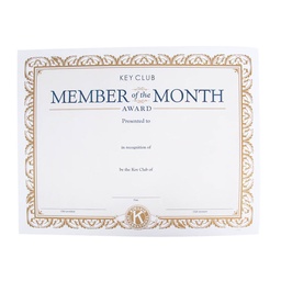 [KEY-0140] Member Of The Month Certificate