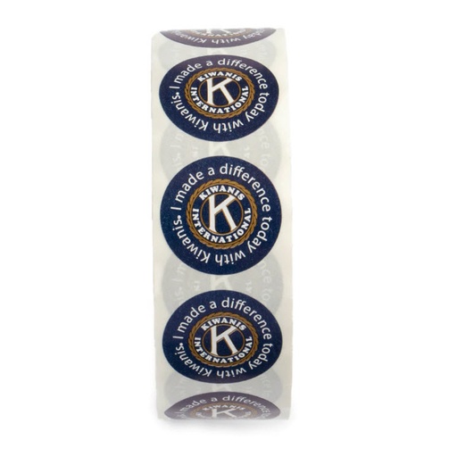 [KIW-0615] Kiwanis "I Made a Difference" Sticker Roll (100)