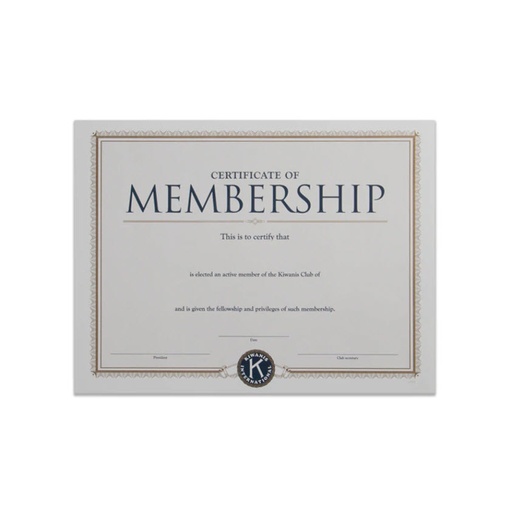 [KIW-0216] Kiwanis Active Member Certificate