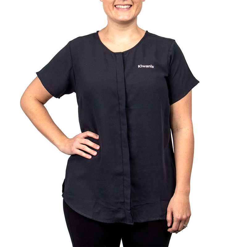 Devon & Jones Ladies Navy Perfect Fit Short Sleeve Blouse