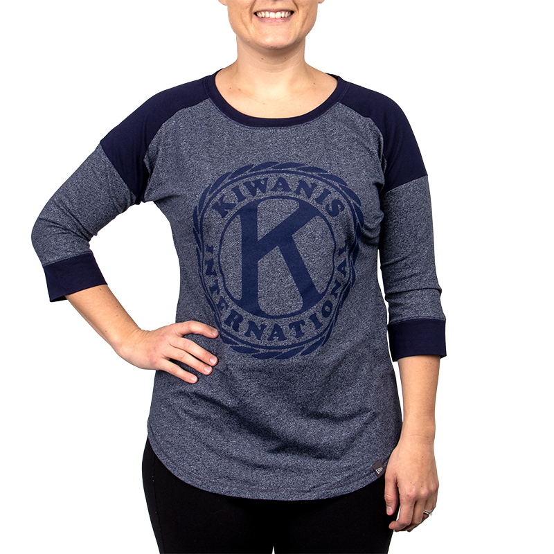 Cleveland Indians New Era Women's Tri-Blend Raglan V-Neck T-Shirt -  Heathered Navy