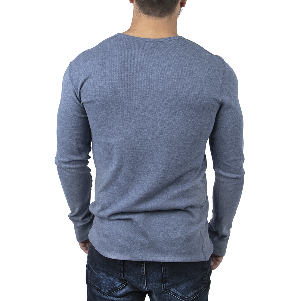 Next Level Adult Heather/Blue Long Sleeve Thermal New