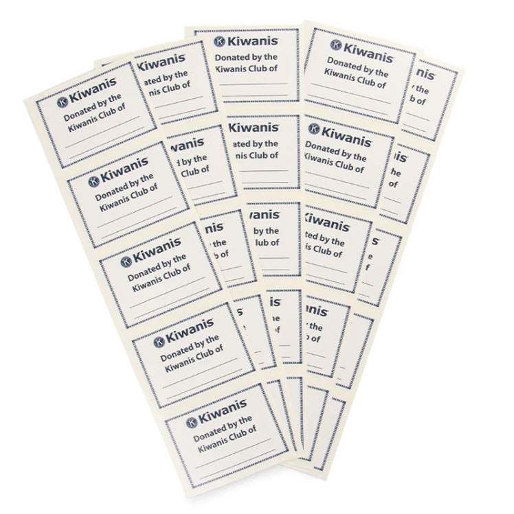 Kiwanis Donation Labels - Pack of 25