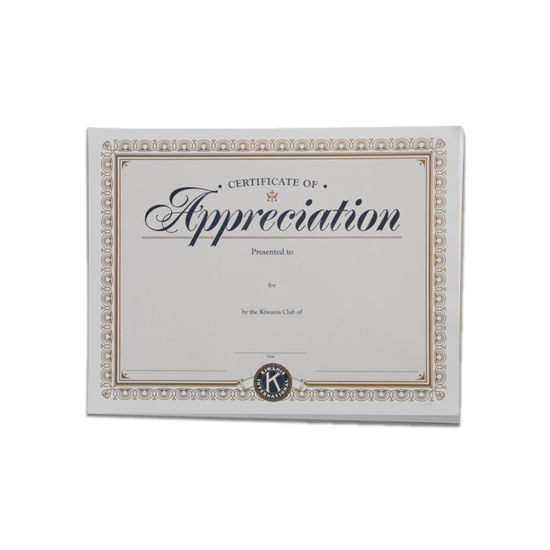 Certificates of Appreciation - Pack of 25