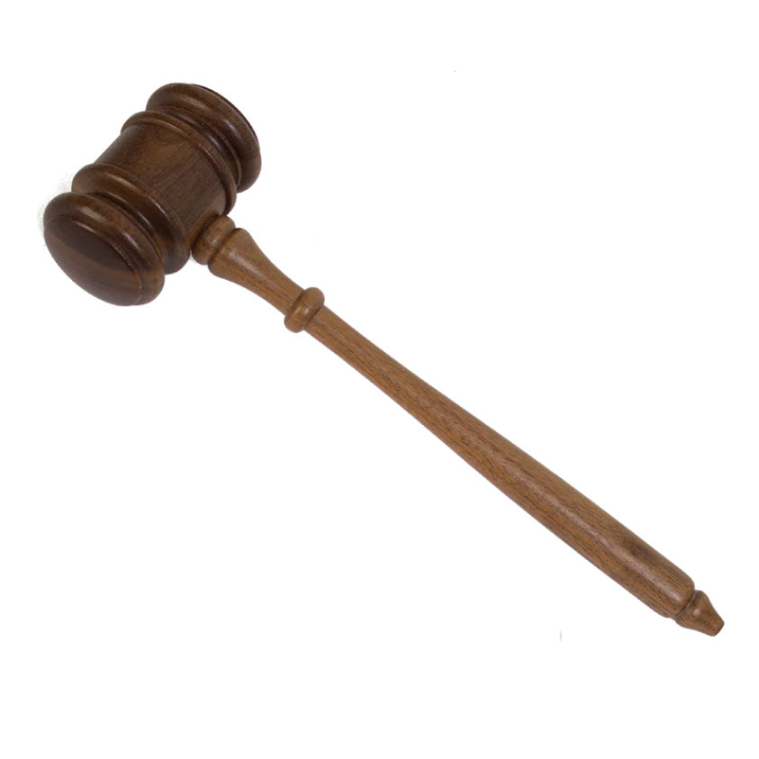 Kiwanis Walnut Gavel Only (band sold separately)