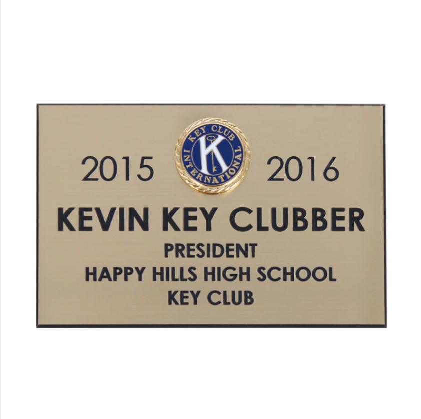 Key Club Gold Badge with Bulldog Clip