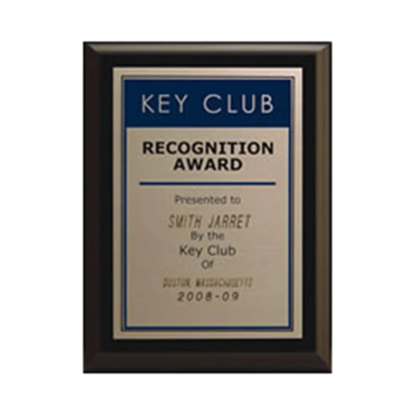 Key Club - PLQ In Recognition