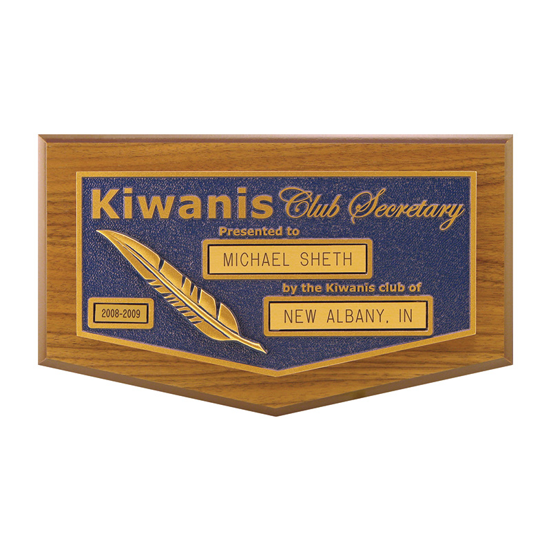 Kiwanis Blue Secretary Plaque