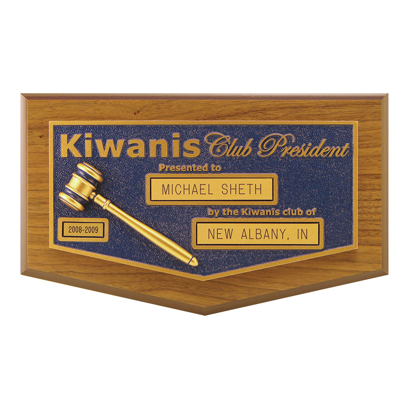 Kiwanis Blue President Plaque