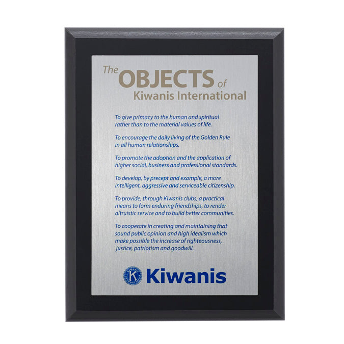 Kiwanis Objects of Kiwanis Desk Plaque
