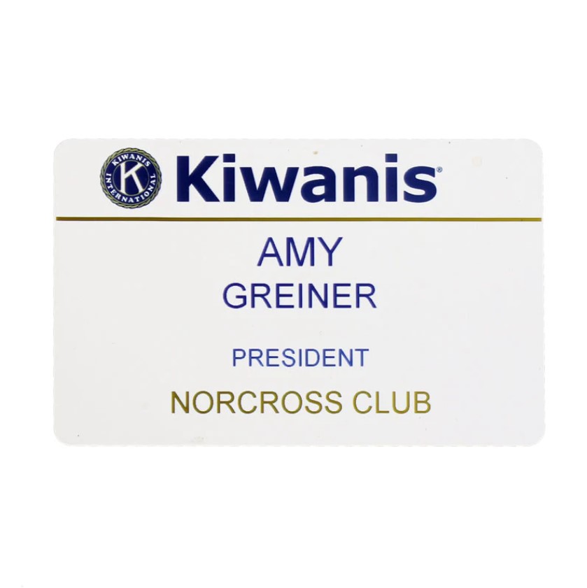 Kiwanis Officer Name Badge with magnetic clip