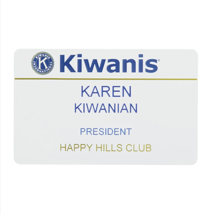 Kiwanis Officer Name Badge, Bulldog Clip