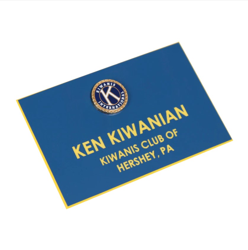 Kiwanis Blue Badge with magnetic clip