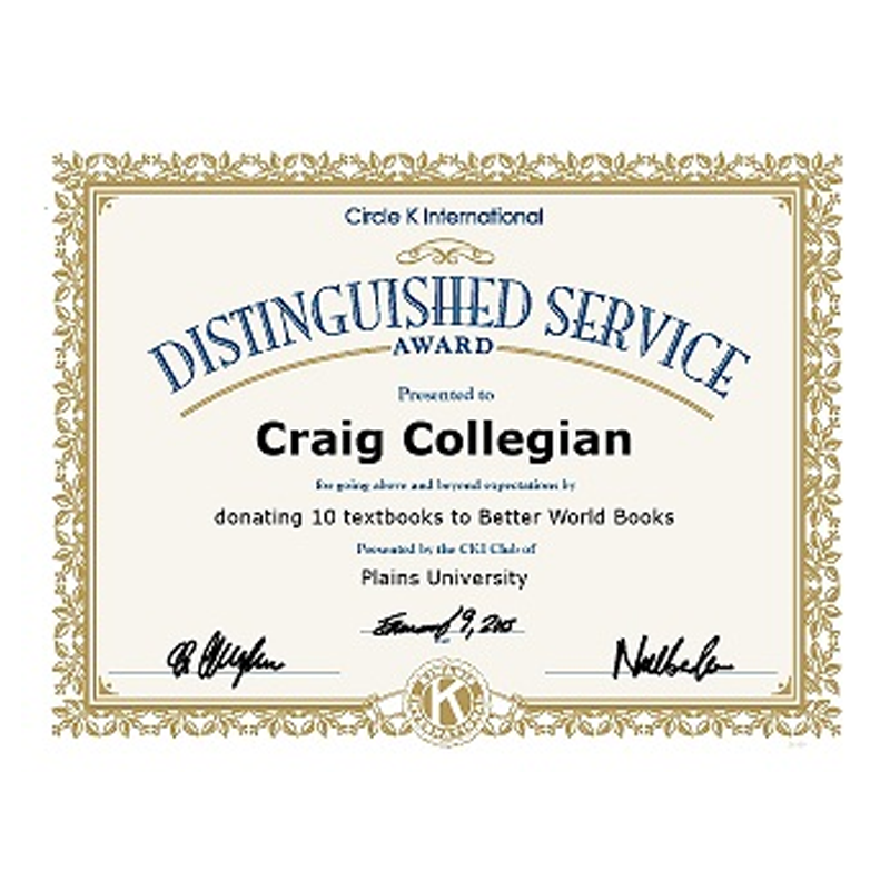Distinguished Service Certificate
