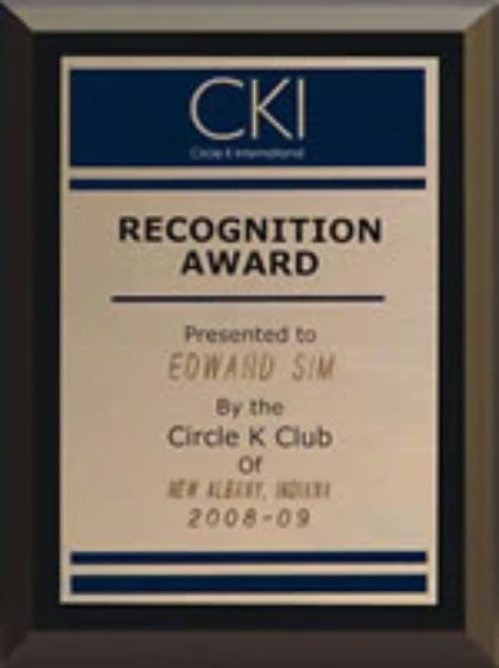 CKI - Recognition Award Plaque