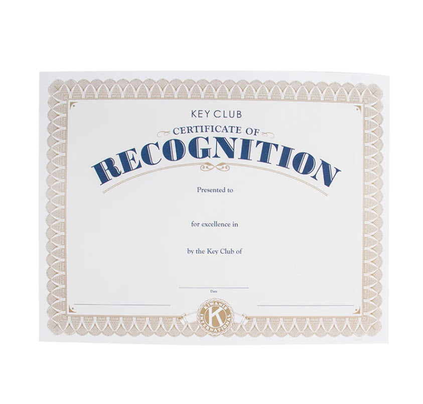 Recognition Outstanding Achievement Certificate