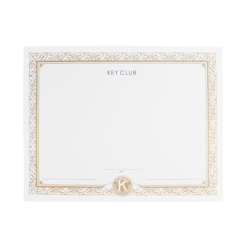 Key Club Do It Yourself Certificate