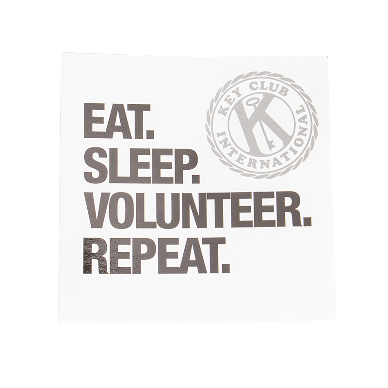 Eat, Sleep, Volunteer, Repeat Removable Laptop Sticker
