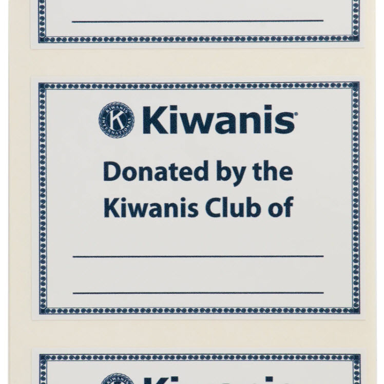 Kiwanis Donation Labels - Pack of 25