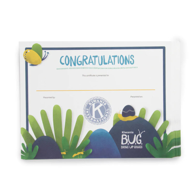 Kiwanis Bring Up Grades Honor Roll Certificates (100 Pack)