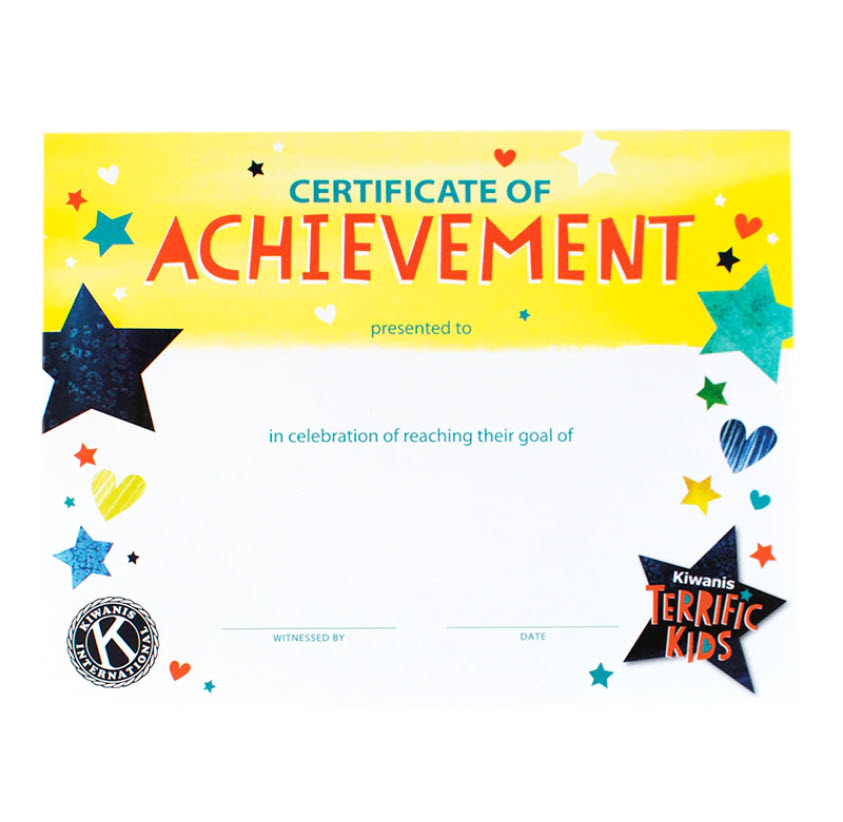 Terrific Kids Certificate - Pack of 100