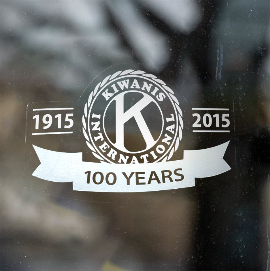 Kiwanis Centennial Removable Window Sticker