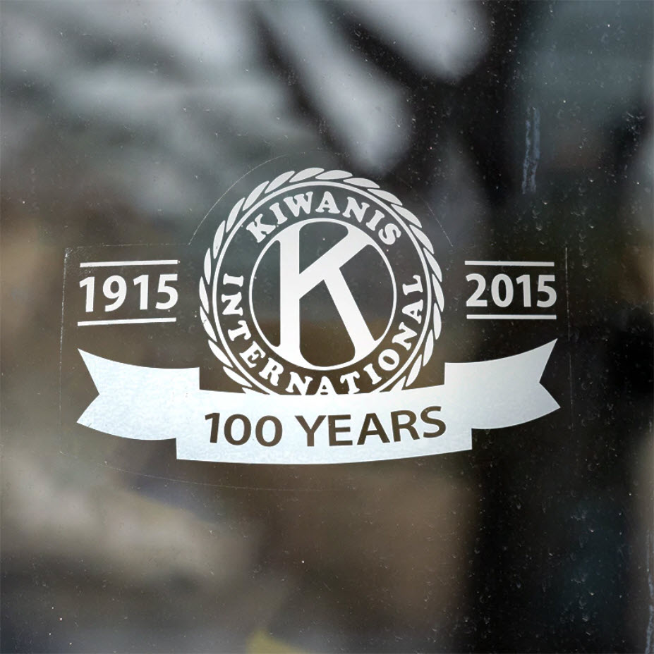Kiwanis Centennial Window Sticker