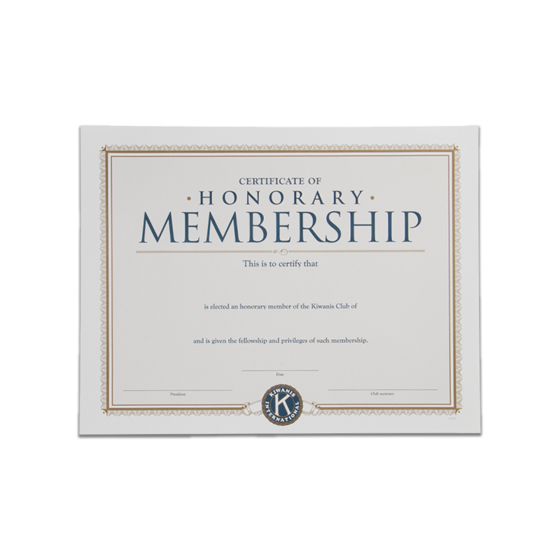 Honorary Member Certificate