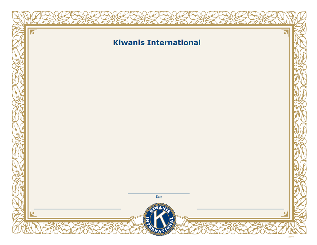 Kiwanis Blank Do It Yourself Certificate