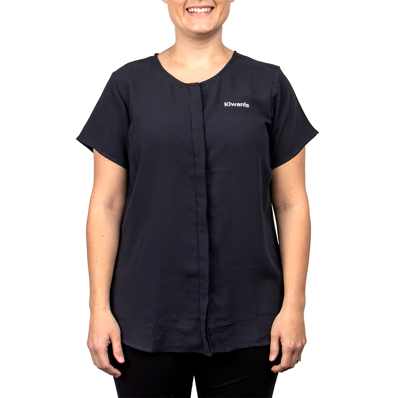 Devon & Jones Ladies Navy Perfect Fit Short Sleeve Blouse