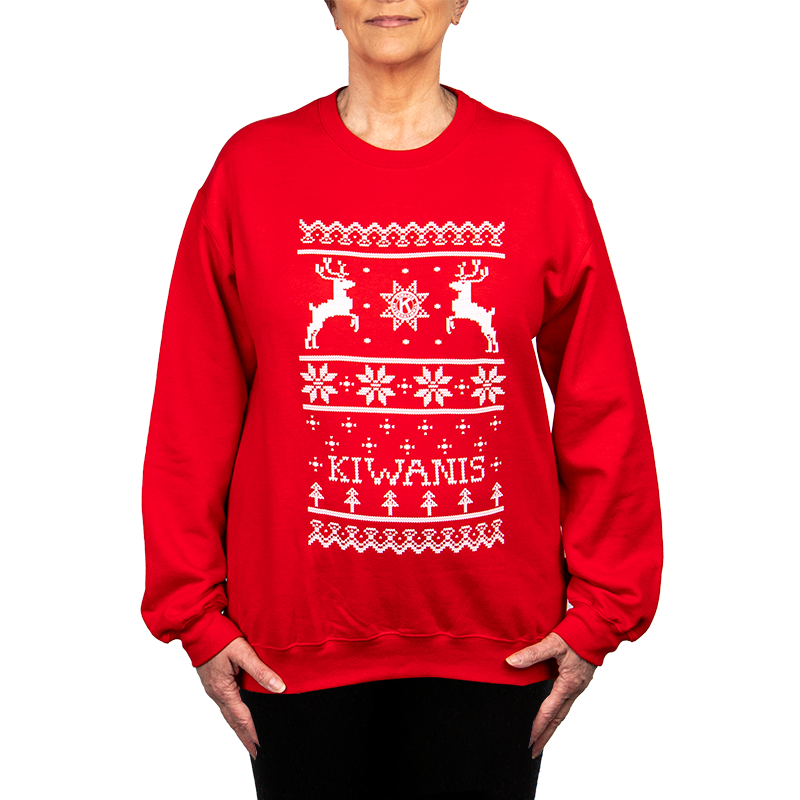 Kiwanis Ugly Holiday Red Sweatshirt