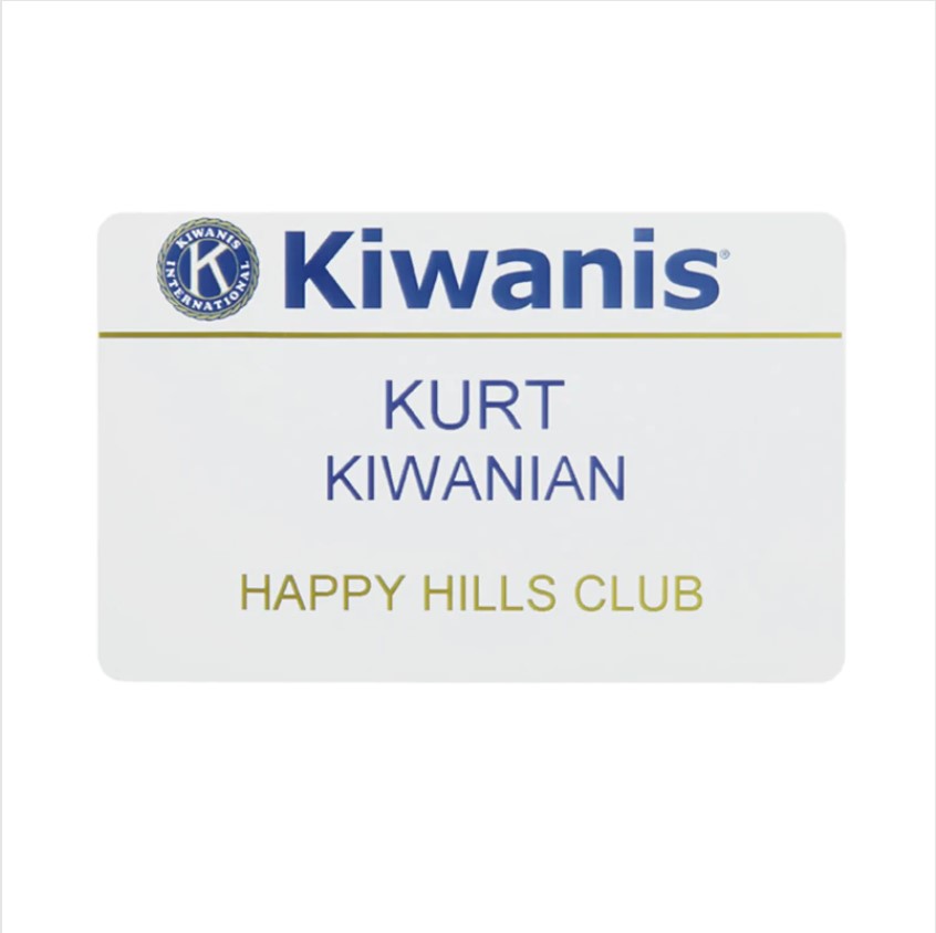 Kiwanis Name Badge, Bulldog Clip