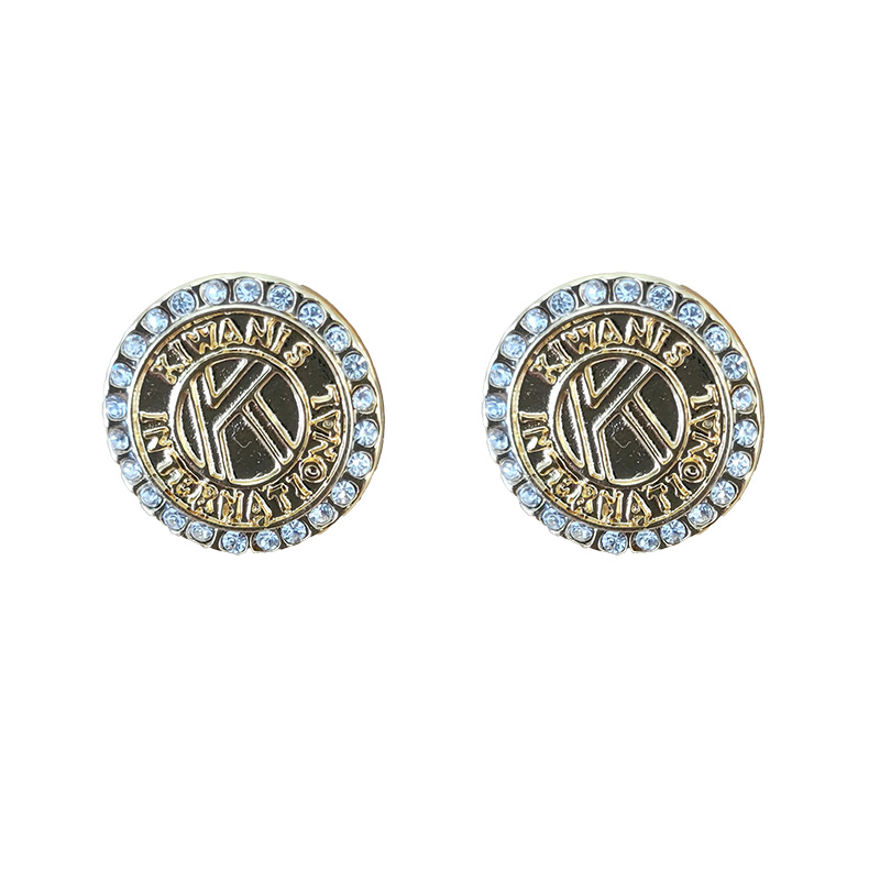 Kiwanis Rhinestone Stud Earring