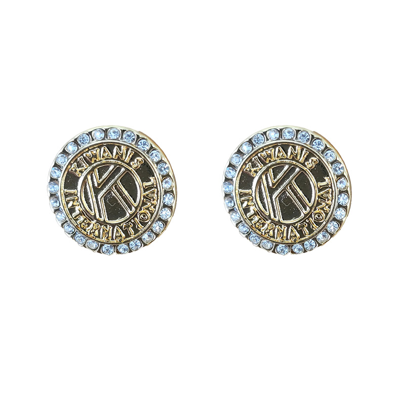 Kiwanis Rhinestone Stud Earrings