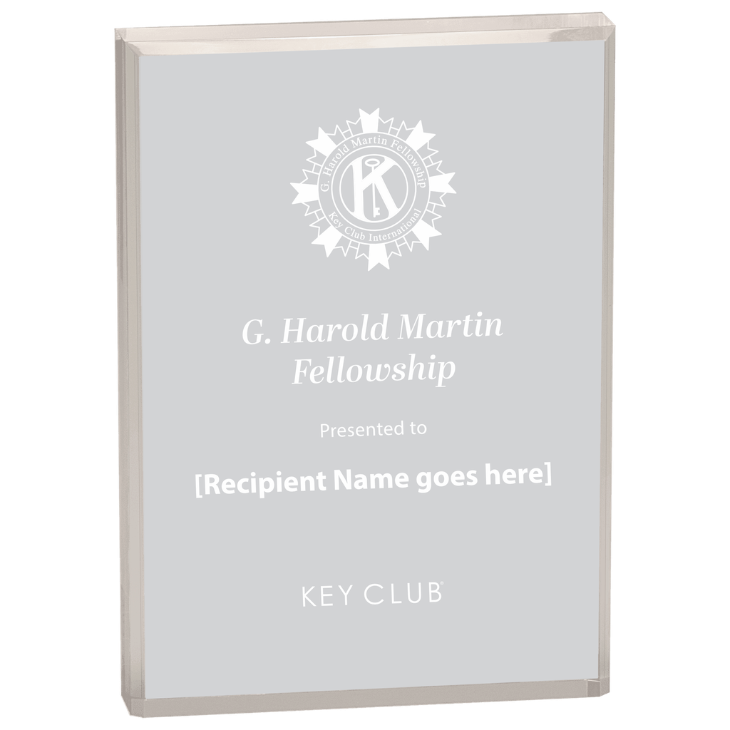 Key Club G. Harold Martin Fellowship Plaque