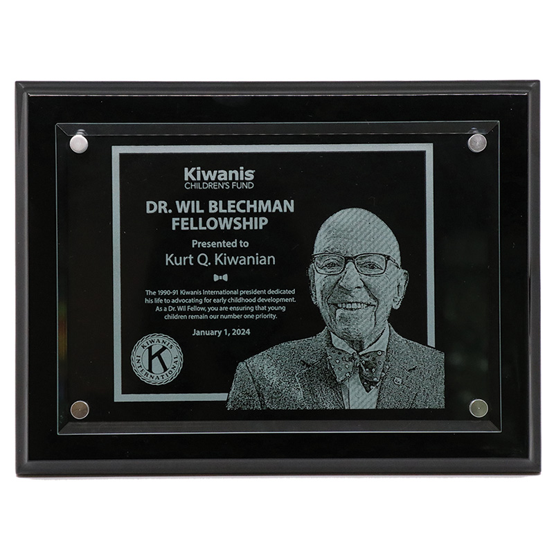 Kiwanis Dr. Wil Blechman Fellowship Plaque