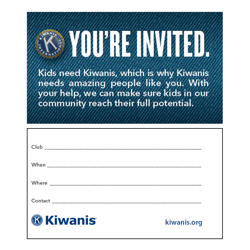 Kiwanis Guest Invitation Cards (Blank)