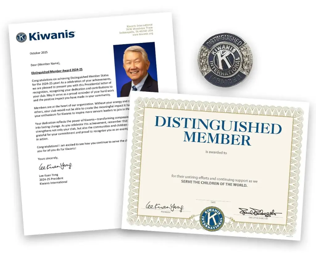 Kiwanis Distinguished Member Award