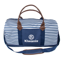 [KIW-0889] Navy Striped Weekender Tote